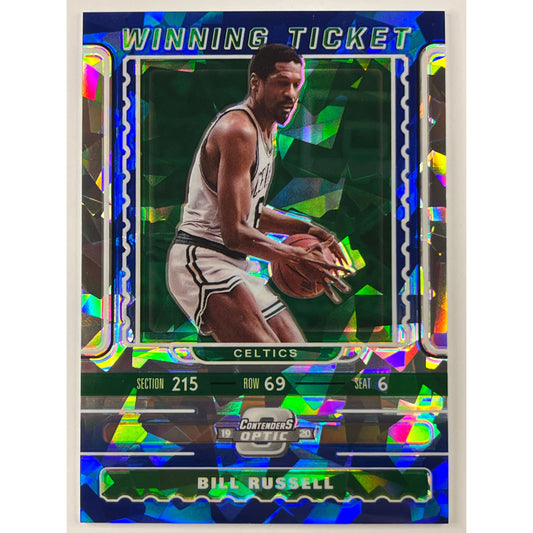 2019-20 Contenders Optic Bill Russel Winning Ticket Blue Cracked Ice Prizm