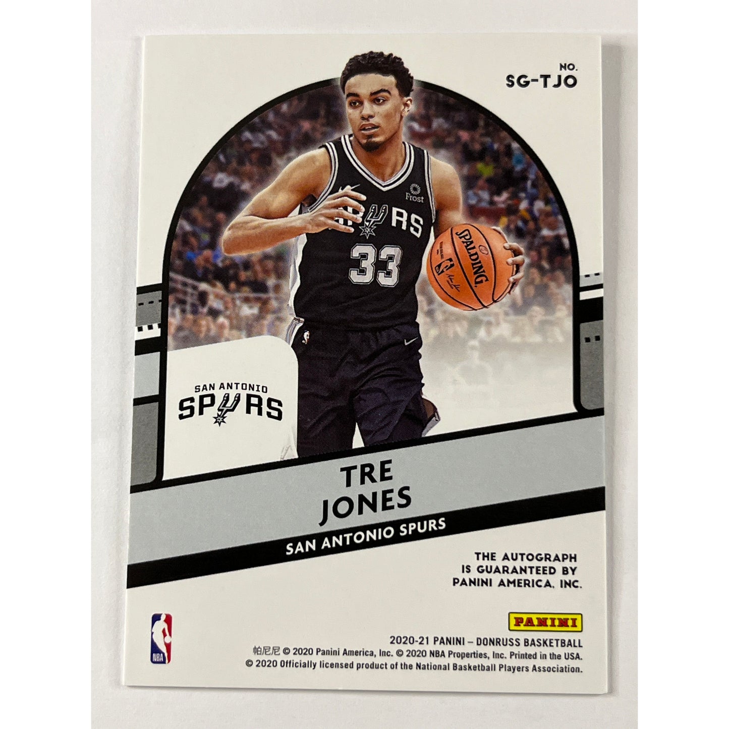 2020-21 Donruss Tre Jones Signature Series RC Auto