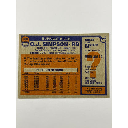 1976 Topps O.J. Simpson #300