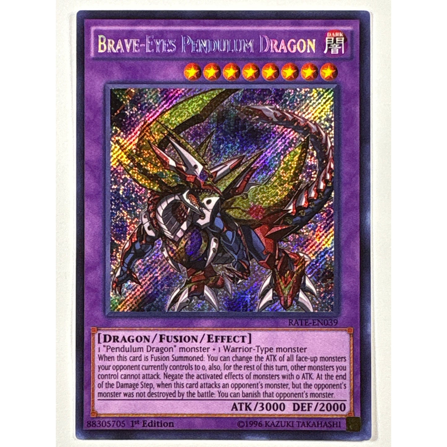 1st Edition Brave-Eyes Pendulum Dragon Secret Rare RATE-EN039 | Local Legends Cards & Collectibles
