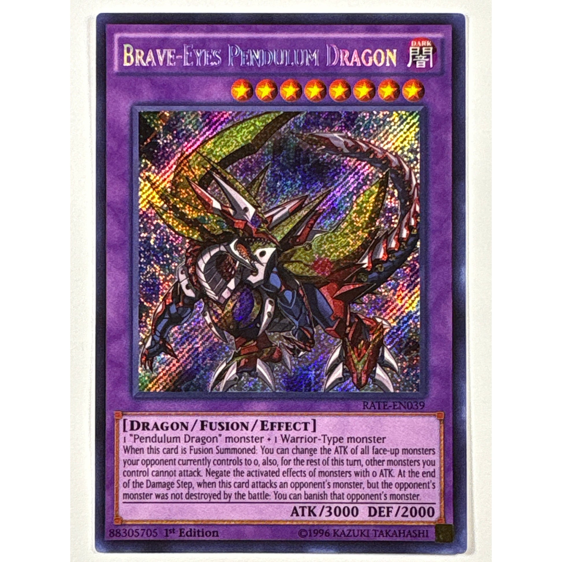 1st Edition Brave-Eyes Pendulum Dragon Secret Rare RATE-EN039 | Local Legends Cards & Collectibles