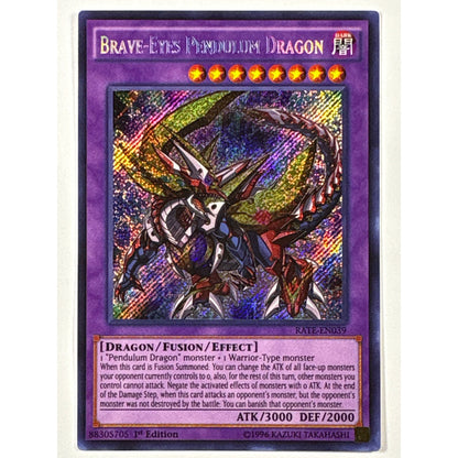 1st Edition Brave-Eyes Pendulum Dragon Secret Rare RATE-EN039 | Local Legends Cards & Collectibles