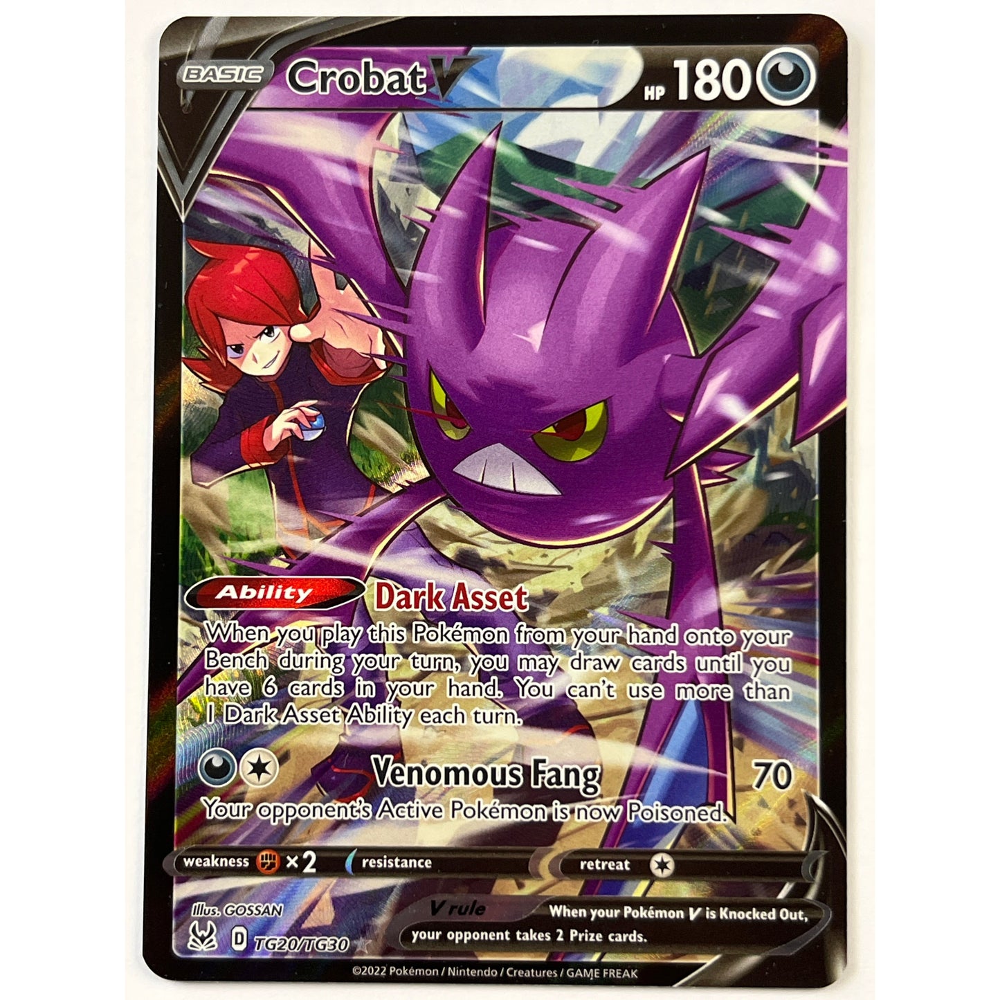 Crobat V Full Art Holo TG20/TG30