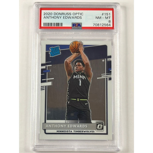 2020-21 Donruss Optic Anthony Edwards Rated Rookie PSA 8 NM-MT