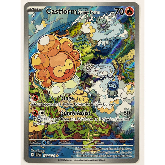 Castform Sunny Form Holo Illustration Rare 195/191