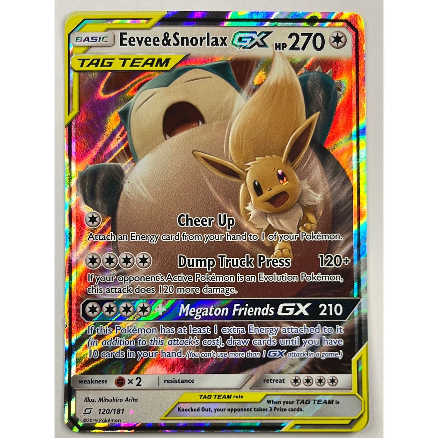 Tag Team Eevee & Snorlax GX Ultra Rare 120/181