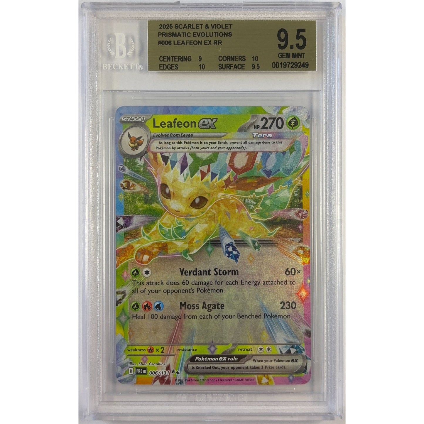 Leafeon Holo Double Rare 006/131 BECKETT 9.5 GEM MINT
