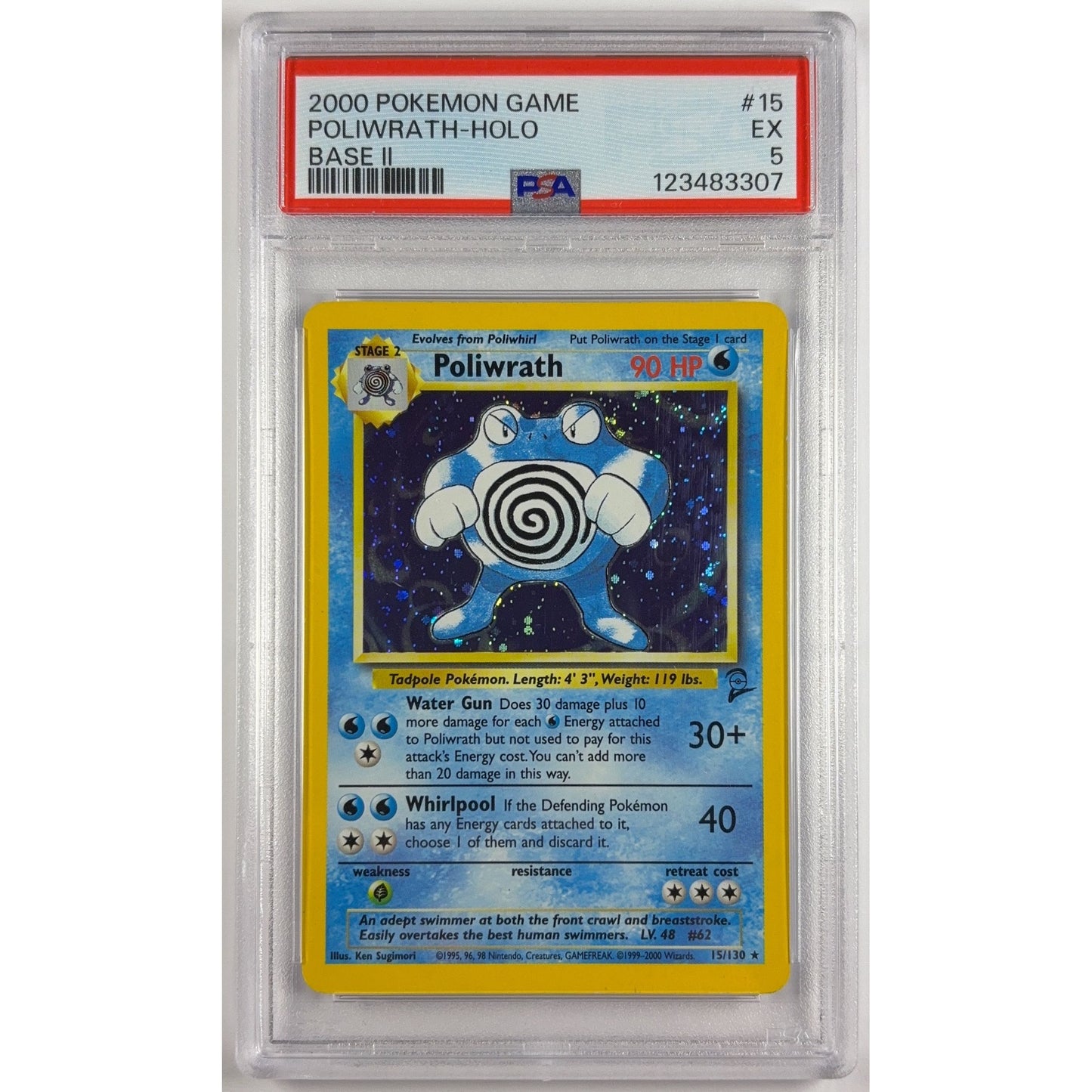 Poliwrath Holo Rare 15/130 PSA 5 EXCELLENT | Local Legends Cards & Collectibles