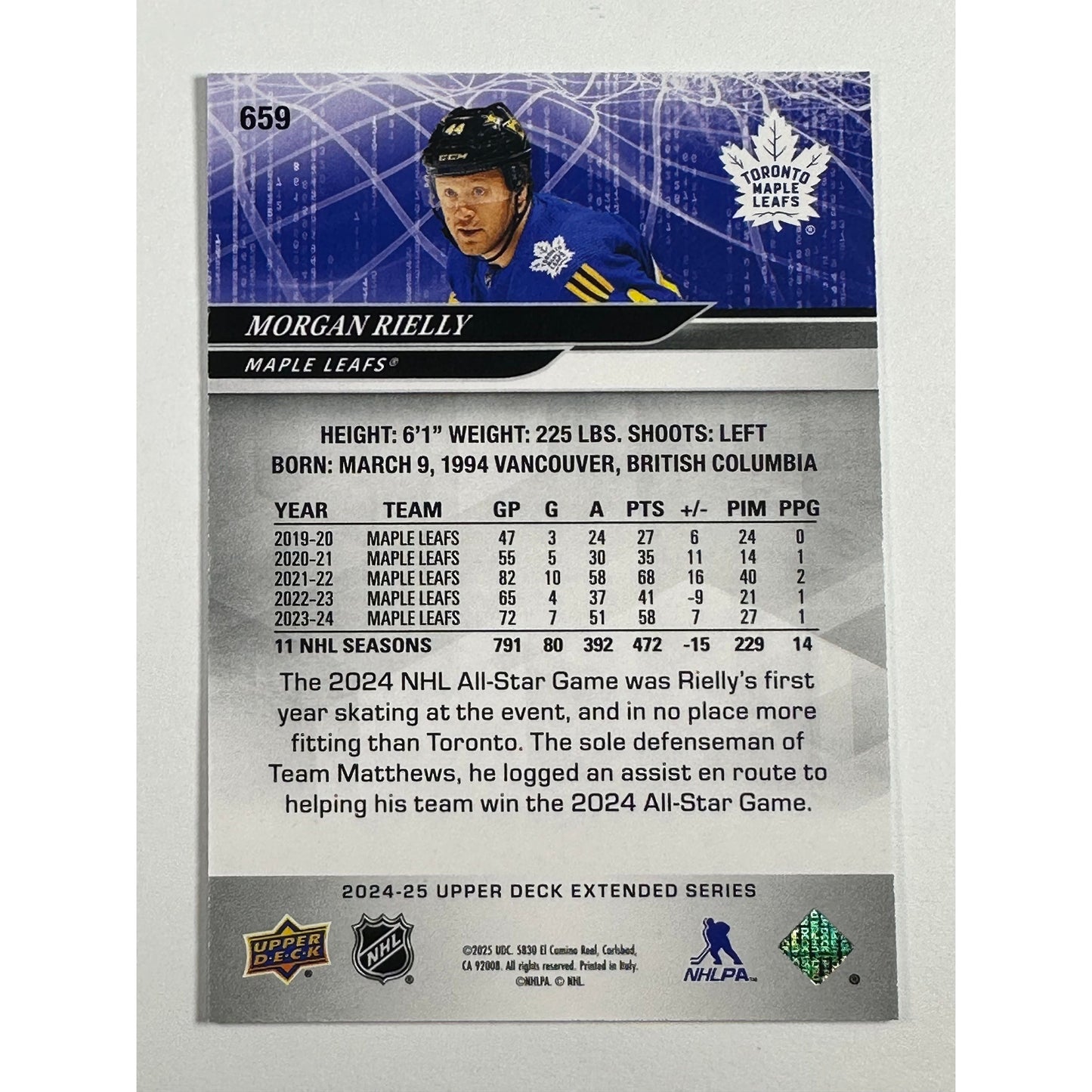 2024-25 Upper Deck Extended Series Morgan Rielly Deluxe /250 | Local Legends Cards & Collectibles