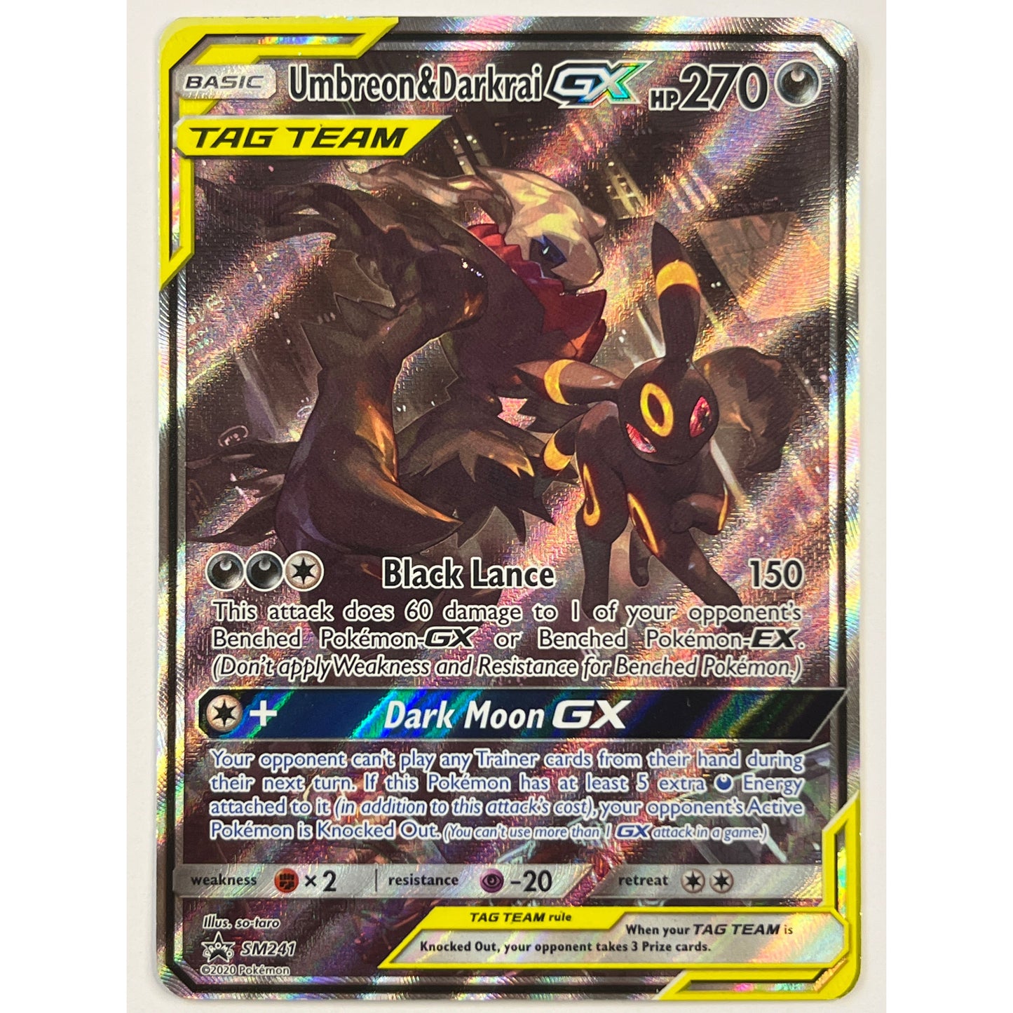 Umbreon & Darkrai GX Holo Black Star Promo SM241