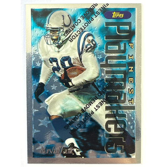 1996 Topps Finest Marshall Faulk Finest Playmakers Unpeeled | Local Legends Cards & Collectibles