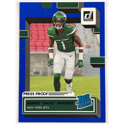 2022 Donruss Ahmad “Sauce” Gardner Press Proof Rated Rookie