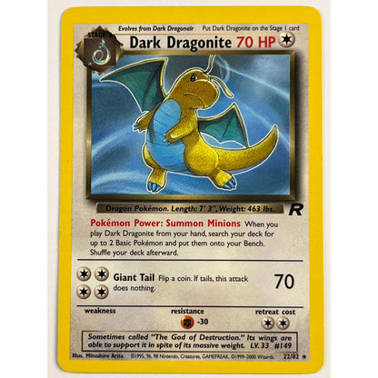 Dark Dragonite Non Holo Rare 22/82