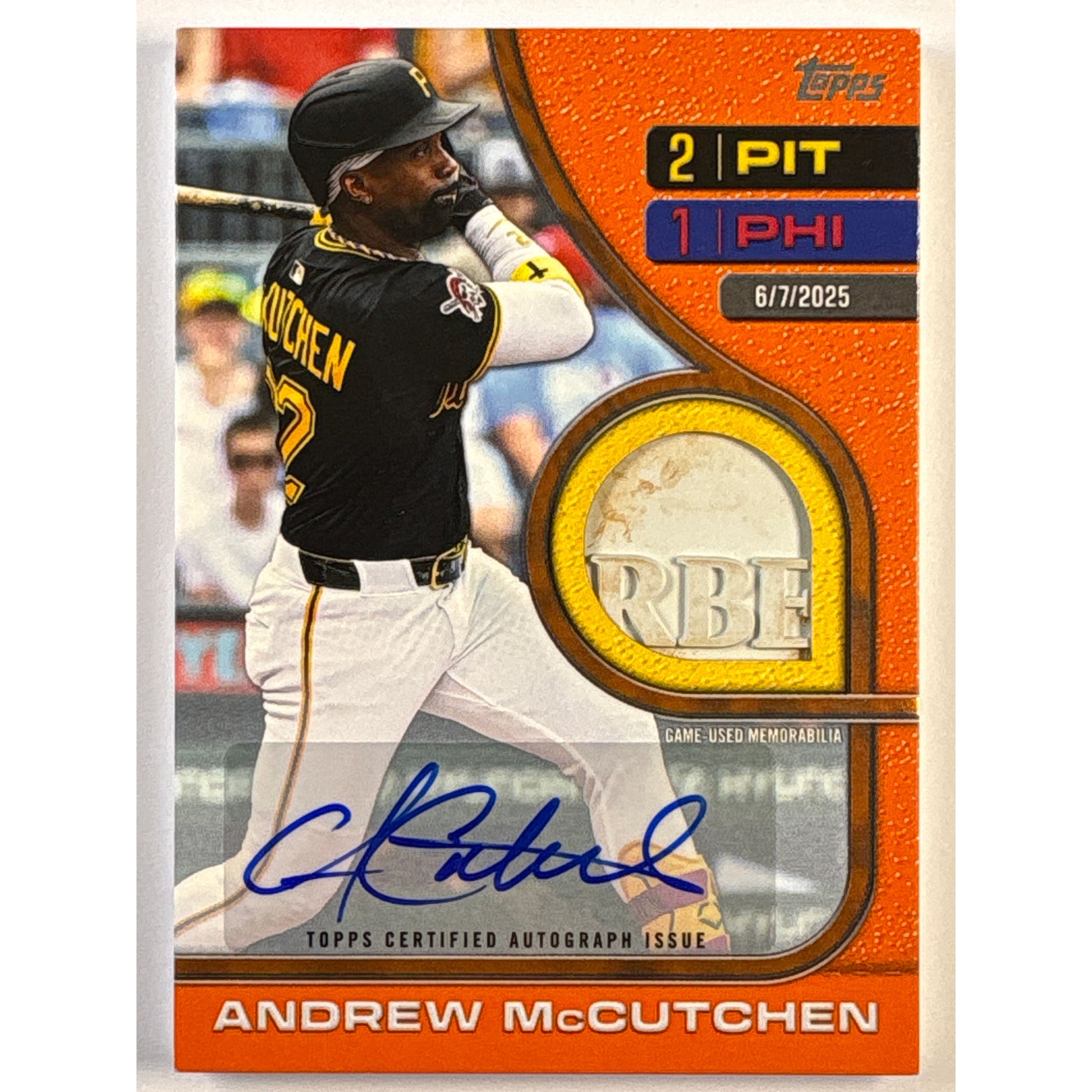 2026 Topps Series 2 Andrew McCutchen Game Used Plate Patch Auto /25 | Local Legends Cards & Collectibles