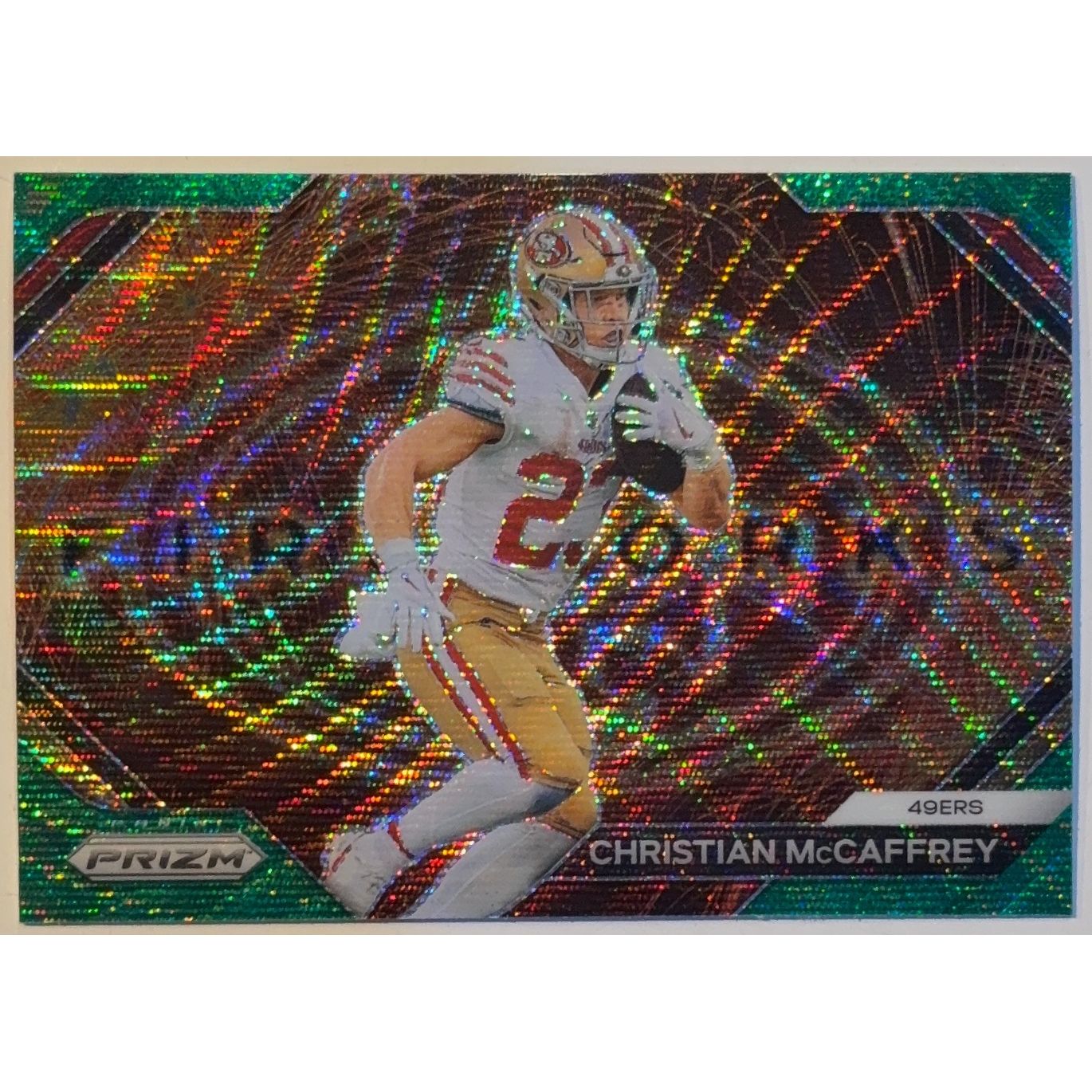 2023 Prizm Christian McCaffrey Fireworks Green Wave Prizm | Local Legends Cards & Collectibles
