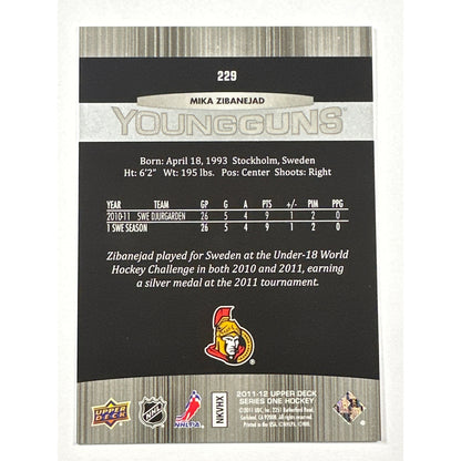 2011-12 Series 1 Mika Zibanejad Young Guns | Local Legends Cards & Collectibles