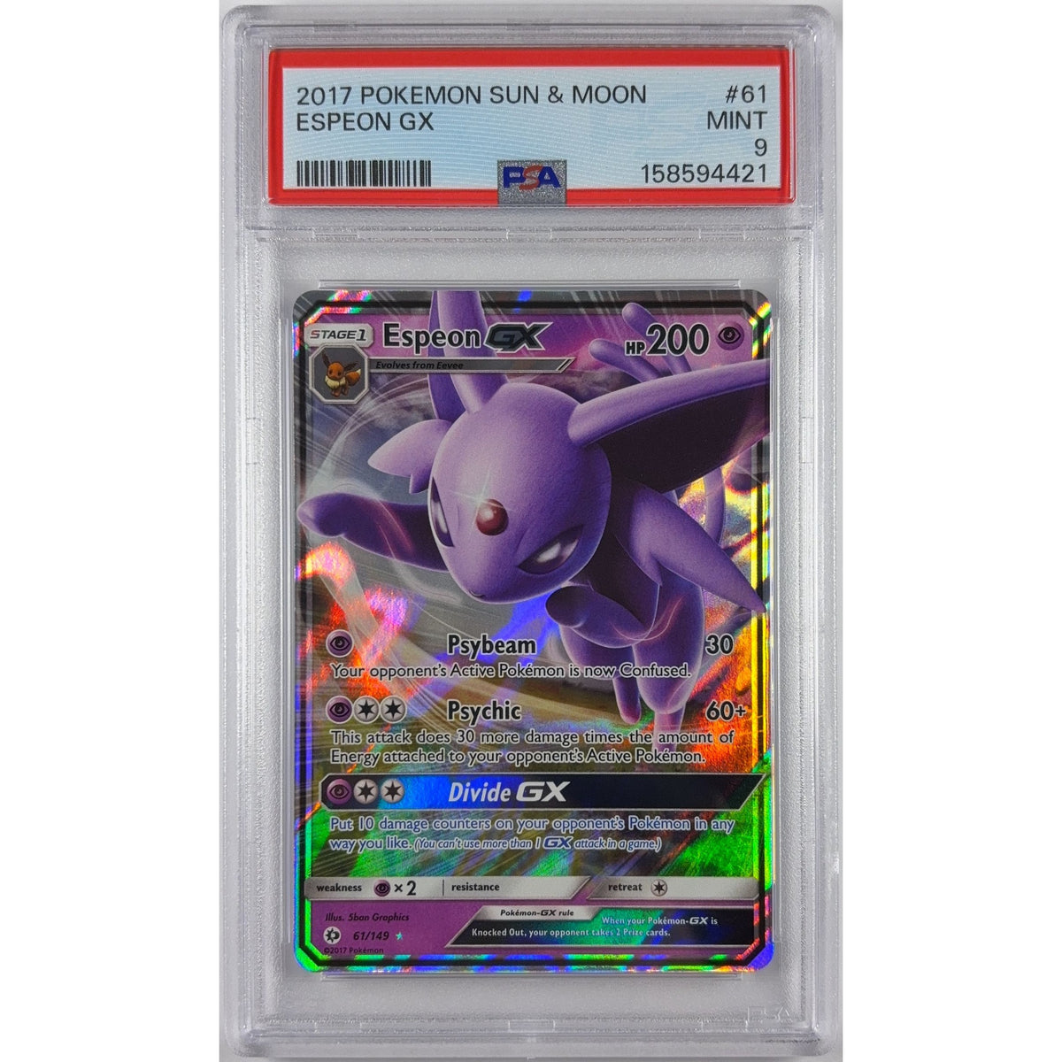 Espeon GX Holo Ultra Rare 61/149 PSA 9 MINT