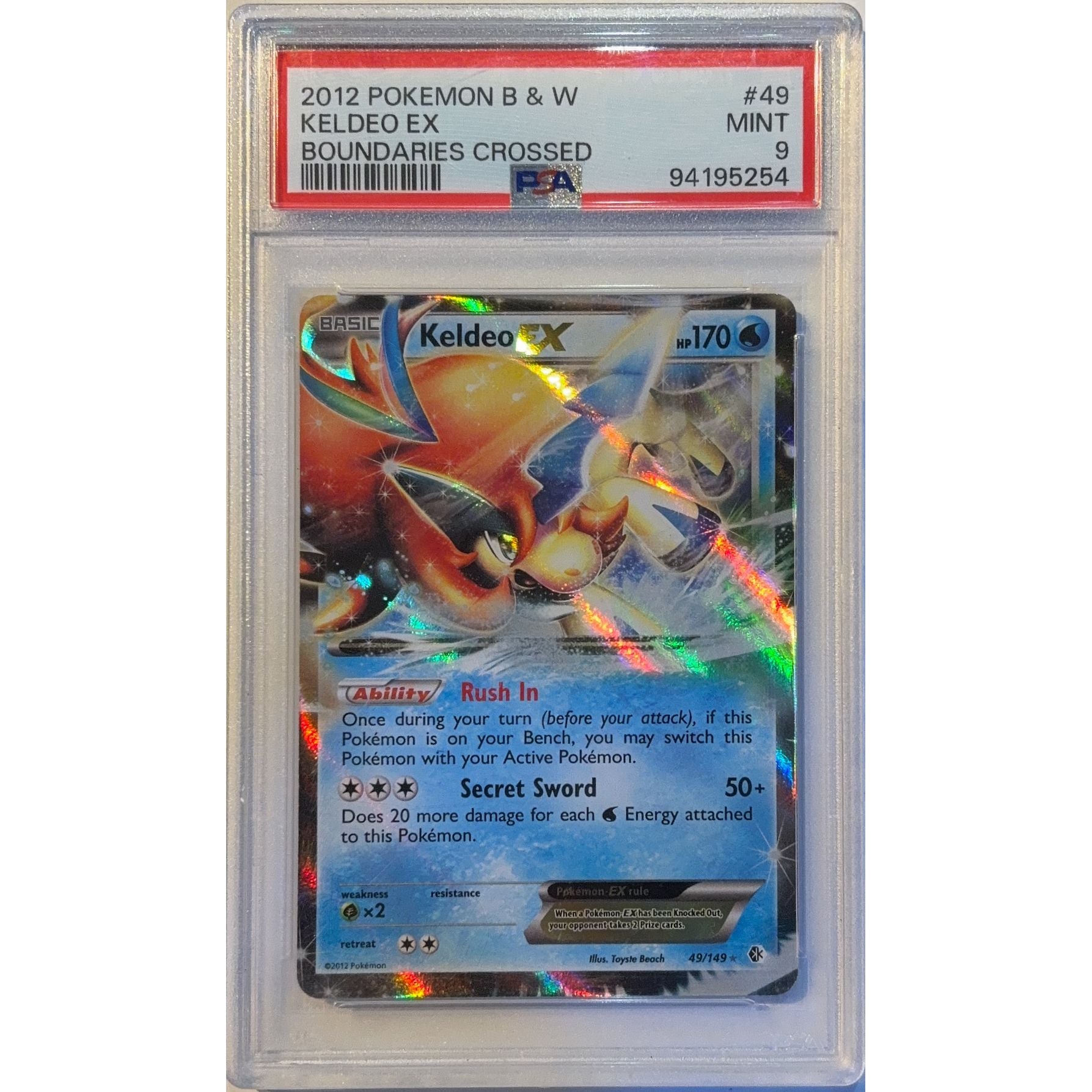 Keldeo EX Holo Ultra Rare 49/149 PSA 9 MINT | Local Legends Cards & Collectibles