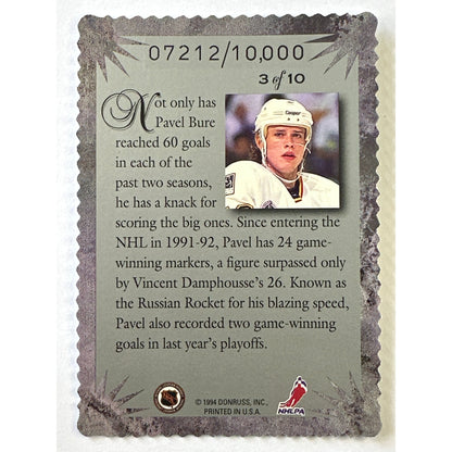 1994 Donruss Elite Series Pavel Bure Die Cut Silver Holo /10,000 | Local Legends Cards & Collectibles