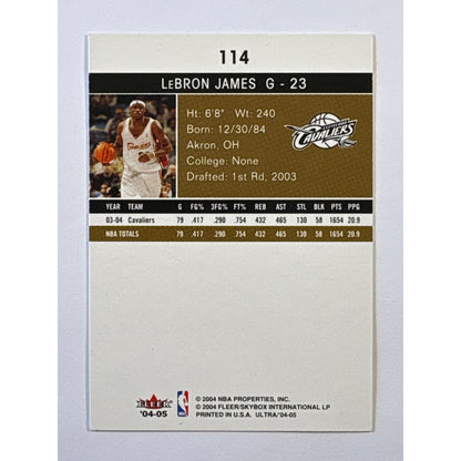 2004-05 Fleer Ultra LeBron James 2nd Year | Local Legends Cards & Collectibles
