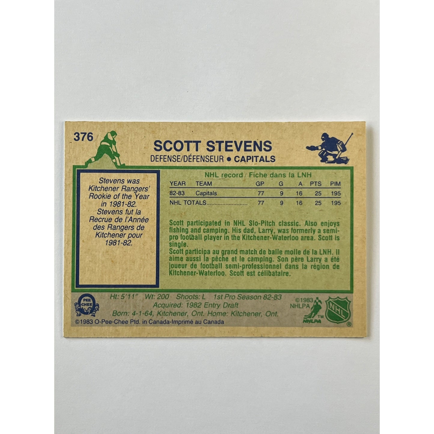 1983-84 O-Pee-Chee Scott Stevens RC