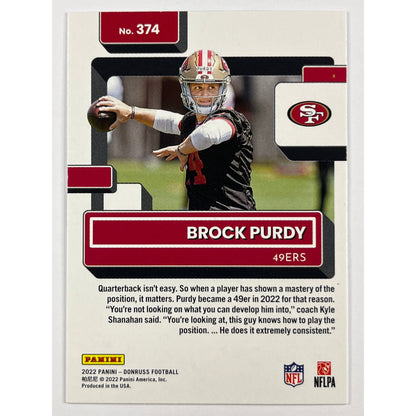 2022 Donruss Brock Purdy Rated Rookie