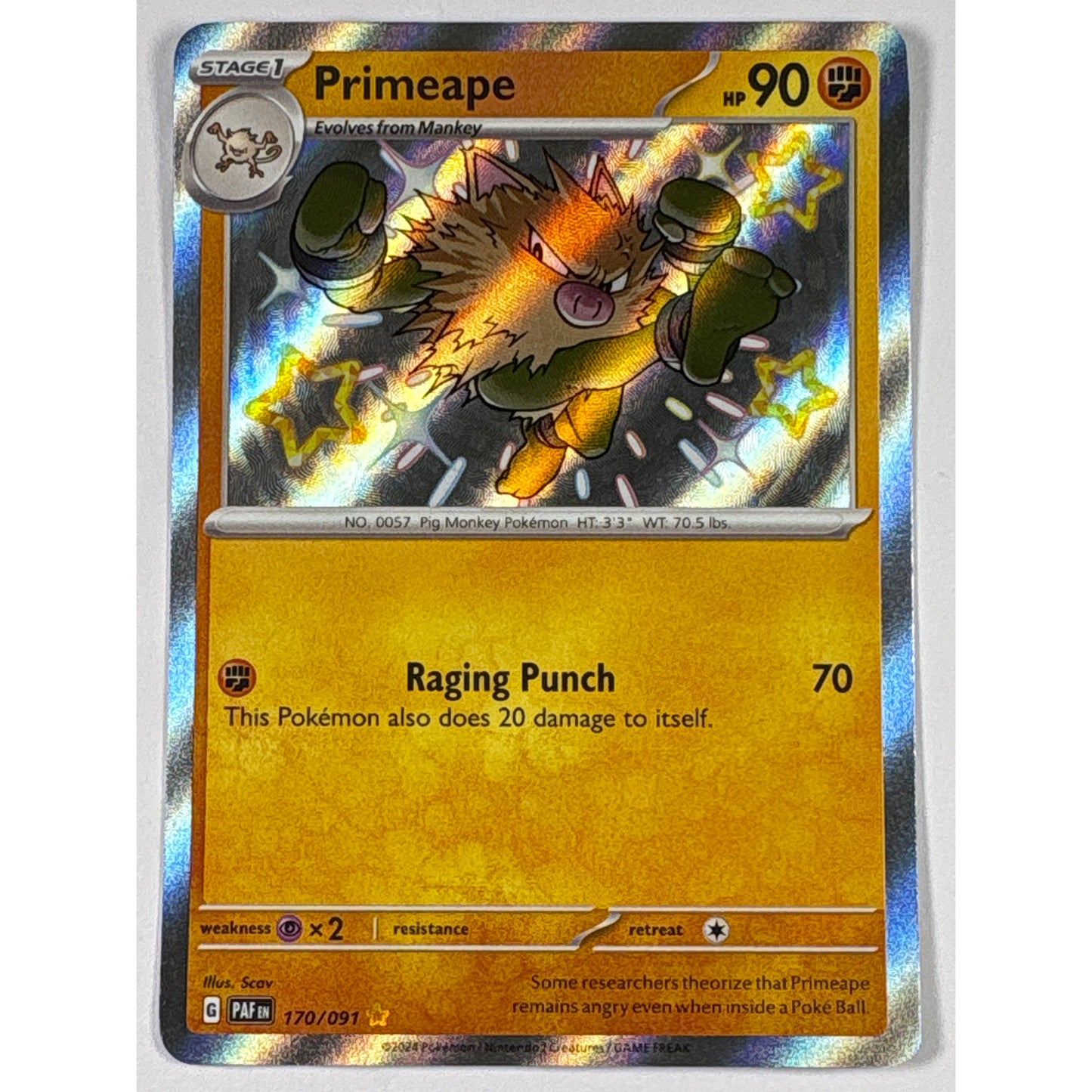 Primeape Holo Shiny Rare 170/091