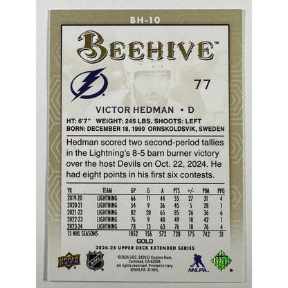 2024-25 Upper DeckExtended Series Victor Hedman Bee Hive Gold Foil | Local Legends Cards & Collectibles