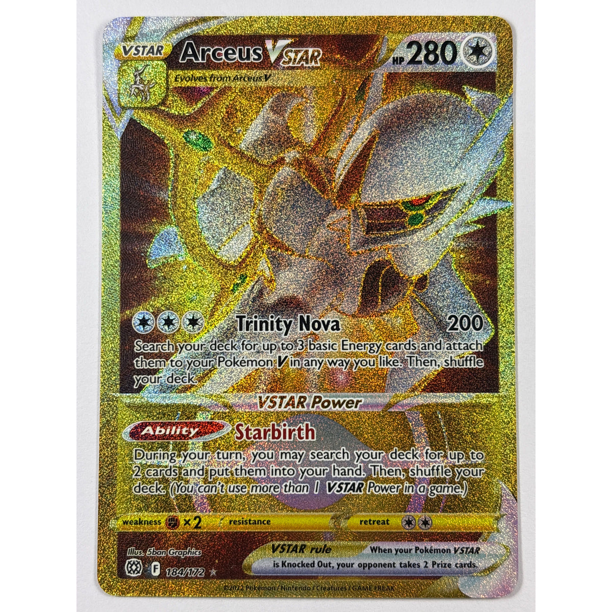 Arceus VSTAR Holo Gold Secret Rare 184/172 | Local Legends Cards & Collectibles