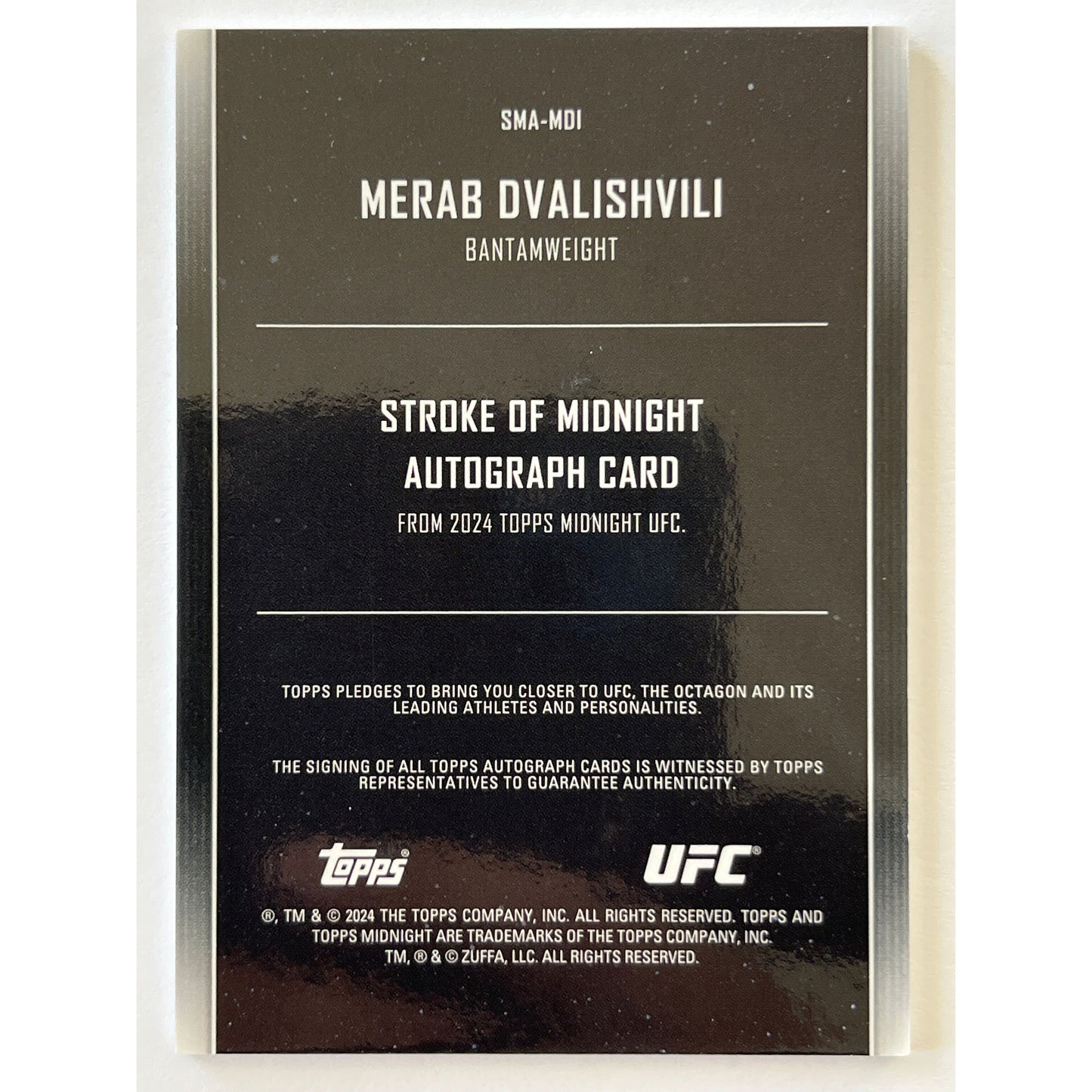 2024 Topps Midnight Merab Dvalishvili Stroke Of Midnight Autograph