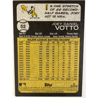 2022-23 Topps Heritage Color Match Joey Votto /573 | Local Legends Cards & Collectibles