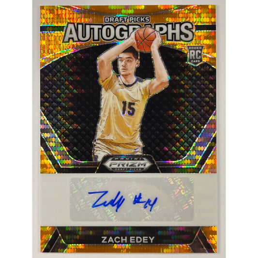 2024 Panini Prizm Draft Picks Zach Edey Orange Pulsar Prizm /49