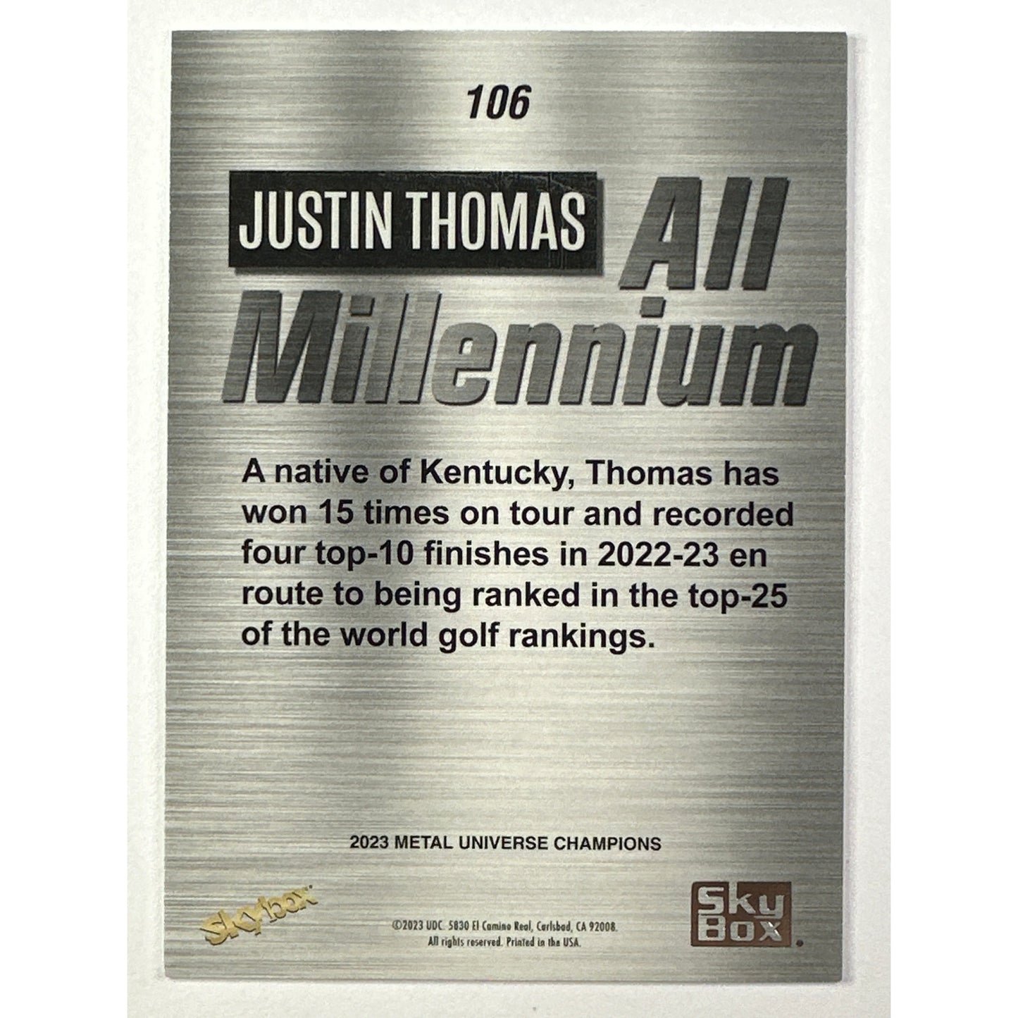 2023 Metal Universe Justin Thomas All Millennium | Local Legends Cards & Collectibles