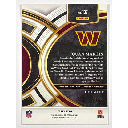 2023 Select Quan Martin Premier Level Gold Disco Prizm /10 | Local Legends Cards & Collectibles