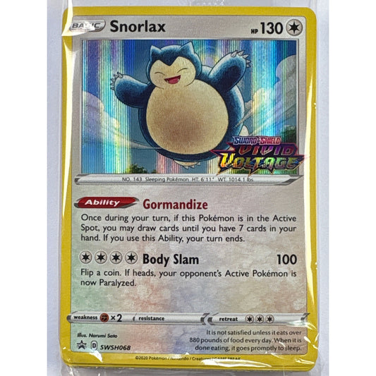 *Stamped Vivid Voltage Snorlax Holo Black Star Promo SWSH068 Sealed Deck | Local Legends Cards & Collectibles