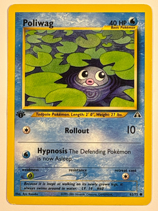 1st Edition Poliwag Non Holo Common 62/75