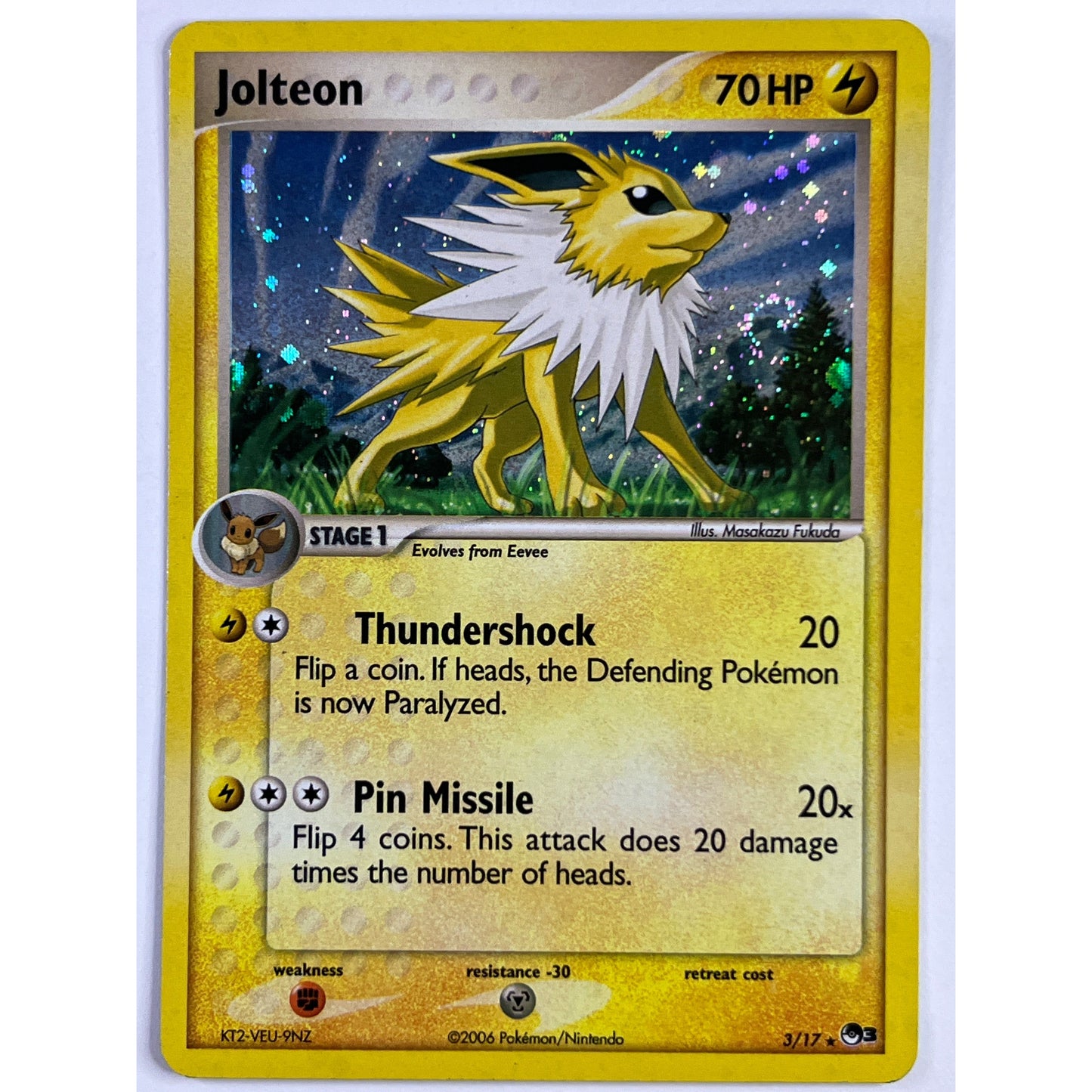 Jolteon *W/Swirl Holo Rare Pop 3 3/17