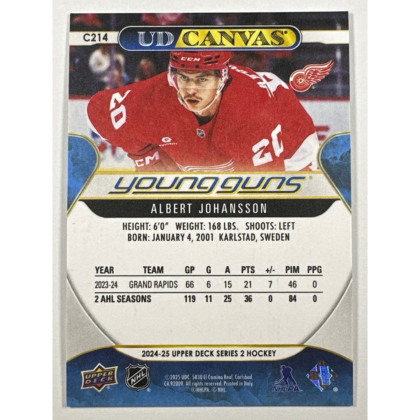 2024-25 Series 2 Albert Johansson UD Canvas Young Guns | Local Legends Cards & Collectibles