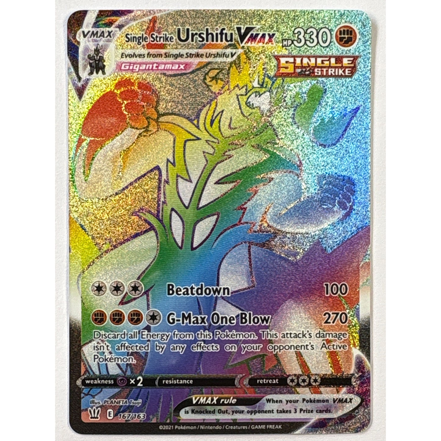 Single Strike Urshifu VMAX Holo Rainbow Rare 167/163 | Local Legends Cards & Collectibles