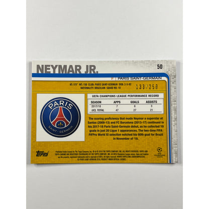 2018-19 Topps Chrome Neymar Jr Purple Refractor /250