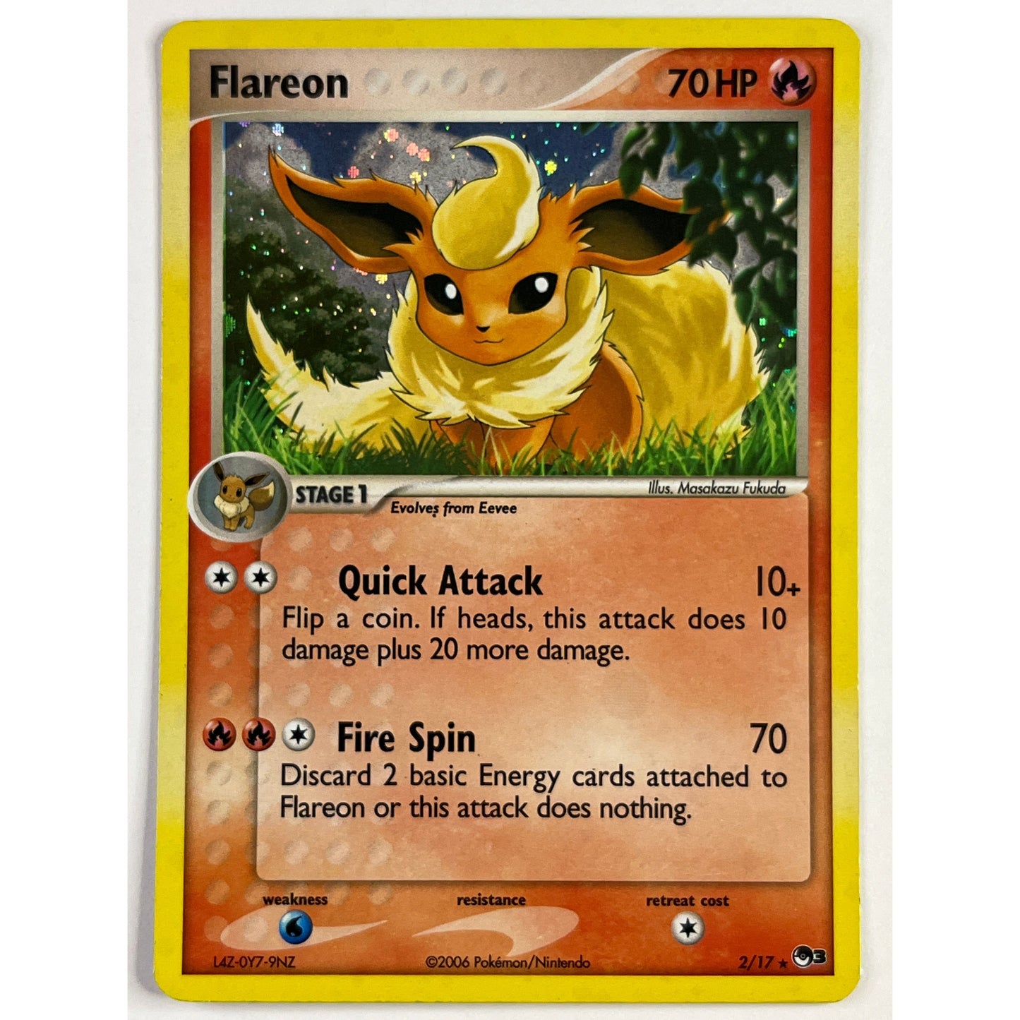 Flareon Holo Rare Pop 3 2/17