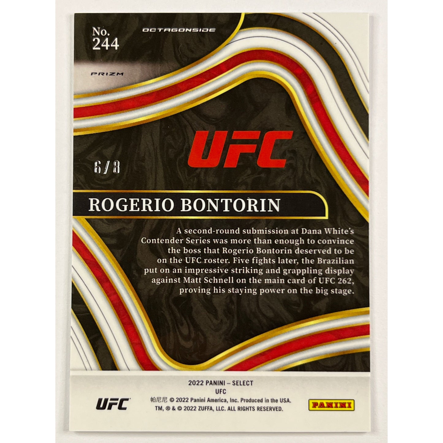 2022 Select Rogerio Bontorin Octagonside Cracked Ice Prizm /8