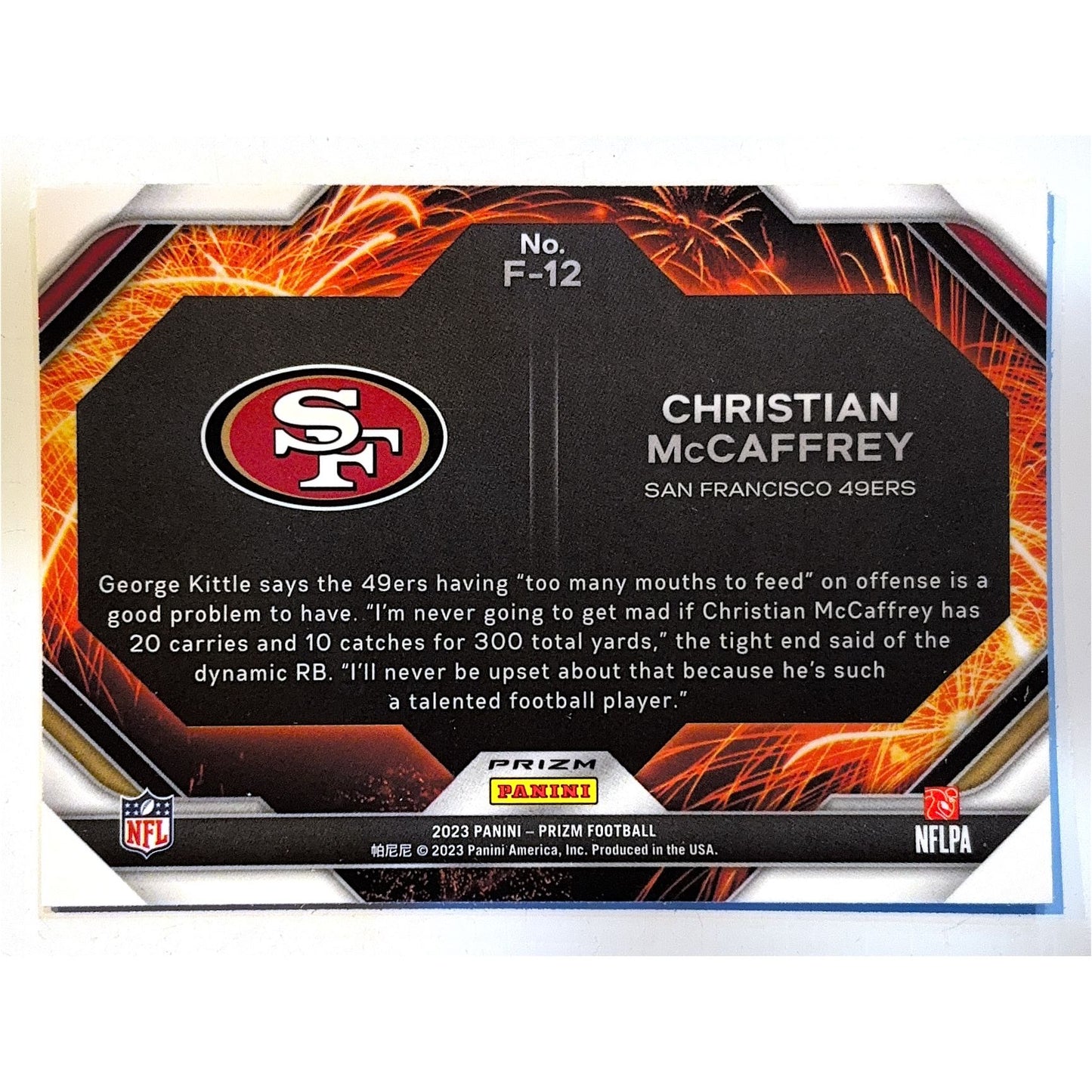 2023 Prizm Christian McCaffrey Fireworks Green Wave Prizm | Local Legends Cards & Collectibles