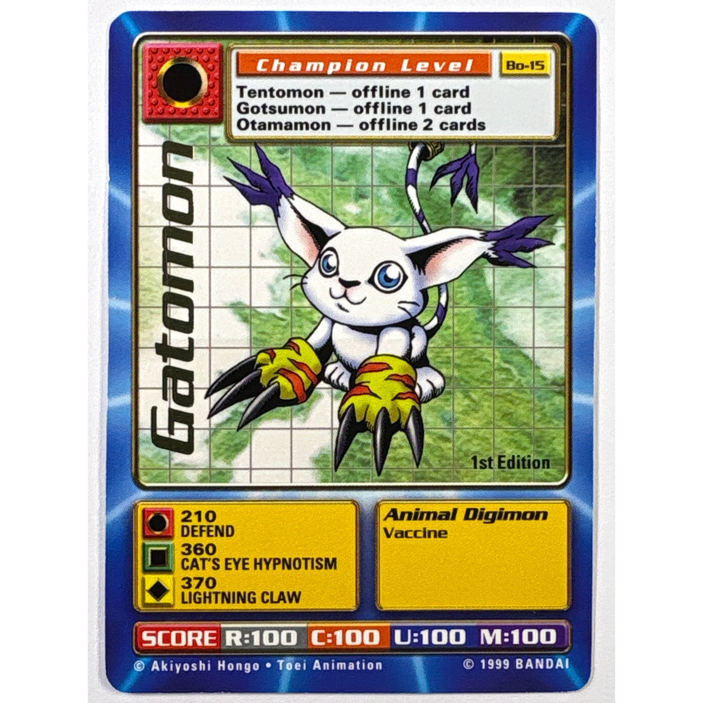 1st Edition Gatomon Non Holo Gold Foil BO-15 | Local Legends Cards & Collectibles