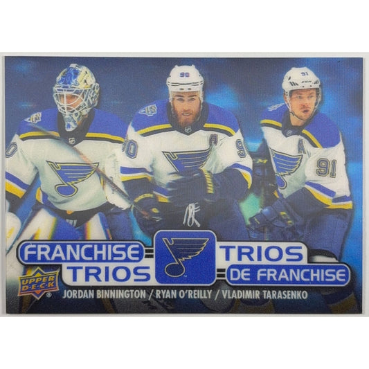 2020-21 Tim Hortons Binnington / O’Reilly / Tarasenko Franchise Trios Lenticular | Local Legends Cards & Collectibles
