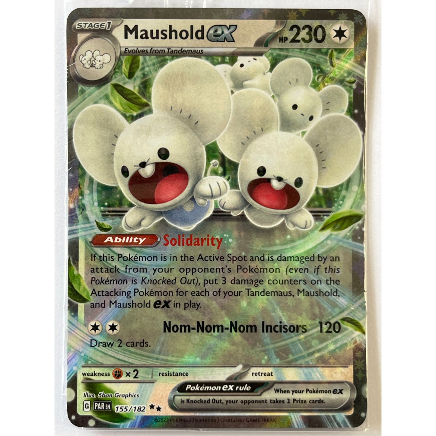 Sealed Maushold EX Holo Double Rare Promo 155/182