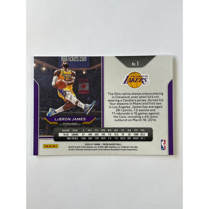 2020-21 Prizm Lebron James #1 (Kobe Tribute Dunk)