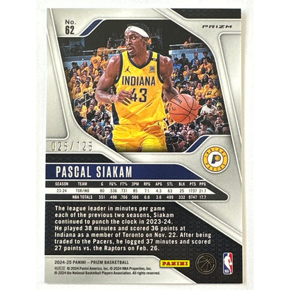 2024-25 Panini Prizm Pascal Siakam Blue Wave Prizm 025/125 | Local Legends Cards & Collectibles