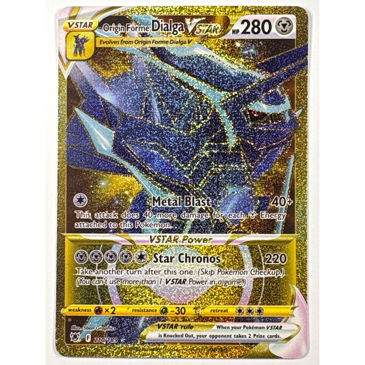 Origin Forme Dialga VSTAR Holo Gold Secret Rare 210/189 | Local Legends Cards & Collectibles
