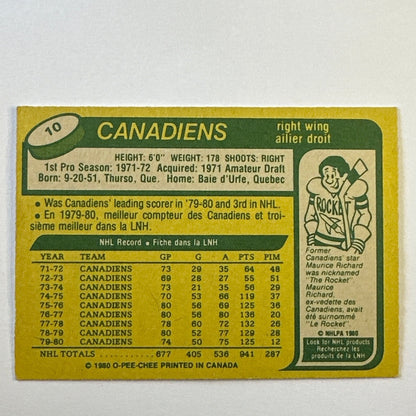 1980-81 O-Pee-Chee Guy Lafleur #10 | Local Legends Cards & Collectibles
